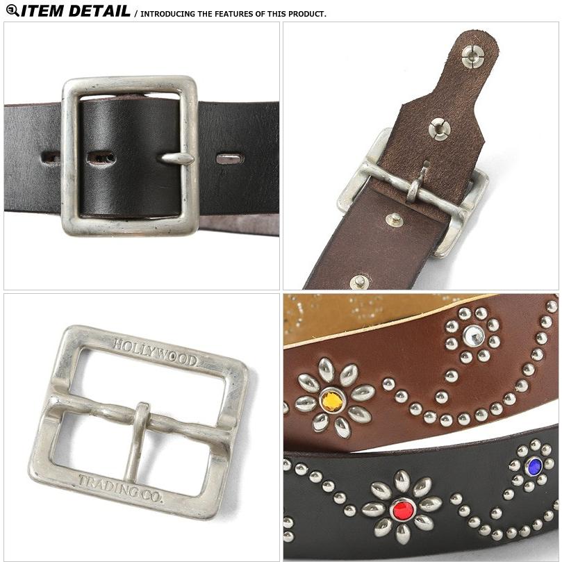 HTC エイチティーシー #24 FLOWER 1.75”カウレザー スタッズベルト