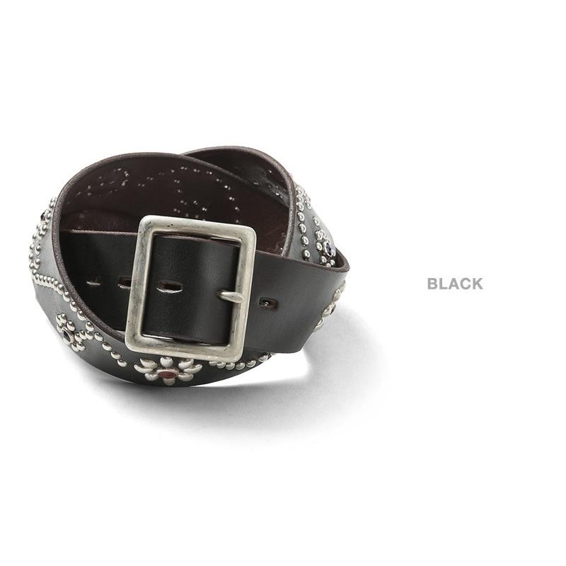 HTC エイチティーシー #24 FLOWER 1.75”カウレザー スタッズベルト