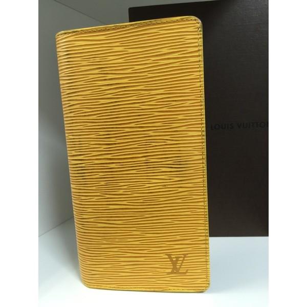 ルイ・ヴィトン エピ二つ折り長財布 イエローパープル 箱有 保存袋無し