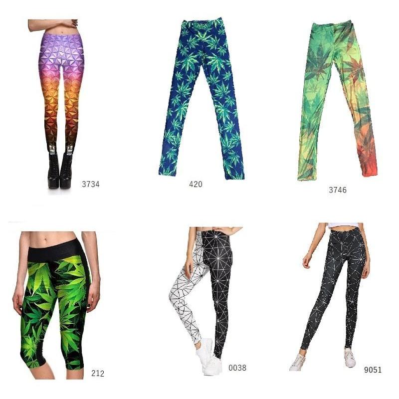 麻 マリファナ ヘンプ 柄 420 レギンス フリー スパッツ ヨガ ユニ