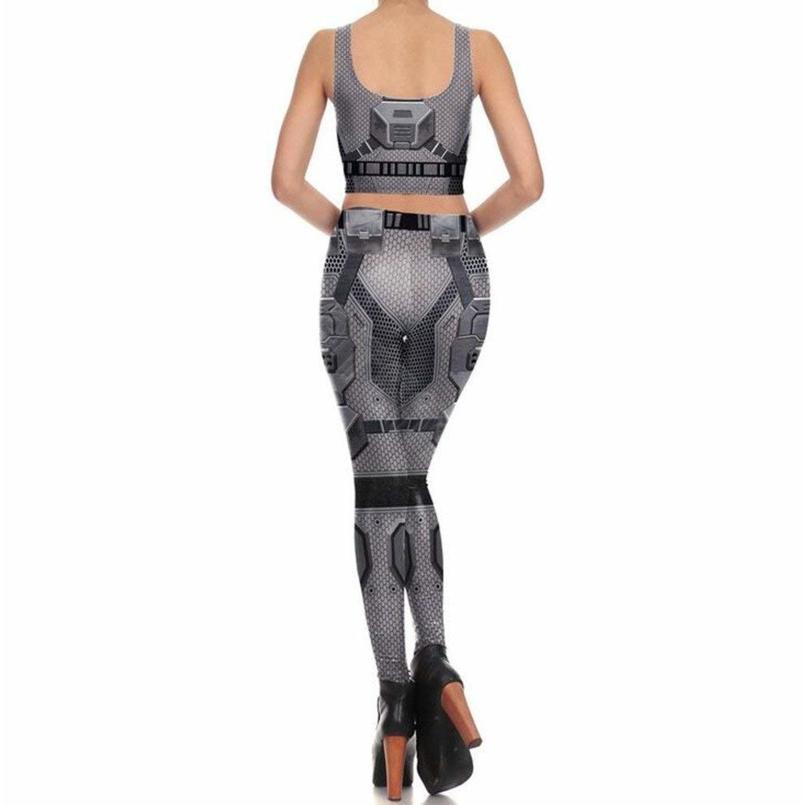 スチームパンク 近未来 レギンス タンクトップ 上下セット メカニカル