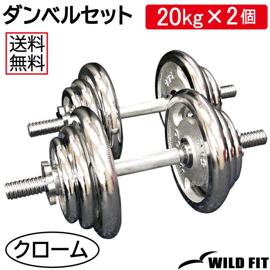 WILD FIT（ワイルドフィット） ダンベルセット 40kg クローム / 筋トレ