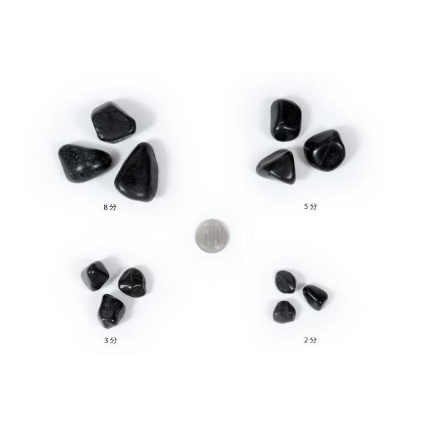 新那智黒石（磨き）2分 1袋20kg入り 黒玉砂利 化粧砂利 おしゃれ