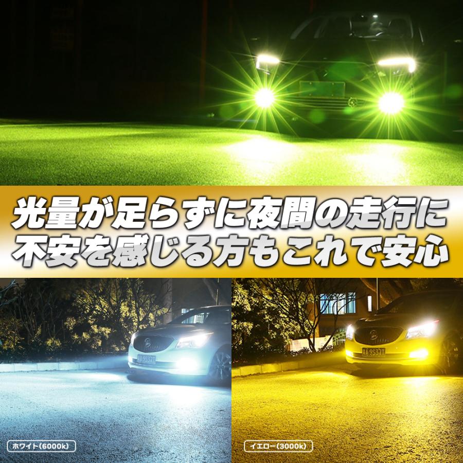 2色切替式 ホワイト ライムグリーン イエロー LED フォグランプ フォグ