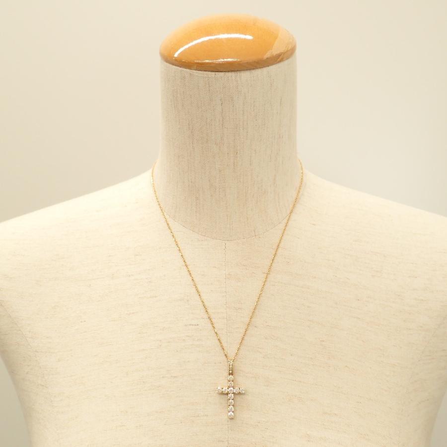 AVALANCHE アヴァランチ 10K刻印 ジルコニア16石 クロスネックレス