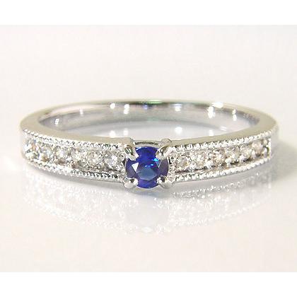 指輪 リング ブルーサファイア ダイヤモンド decenza PT900・K18・K10