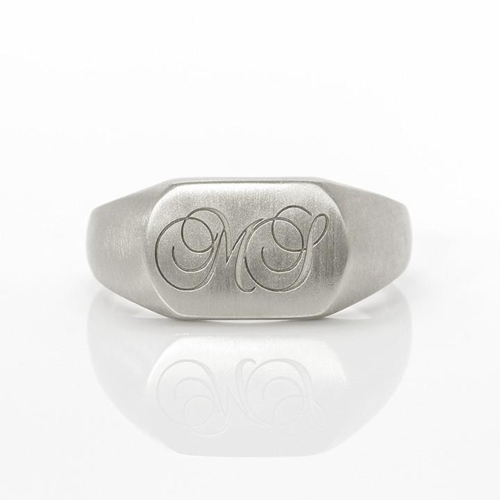 指輪 シグネットリング メンズ・レディース兼用 イニシャル 地金 PT900