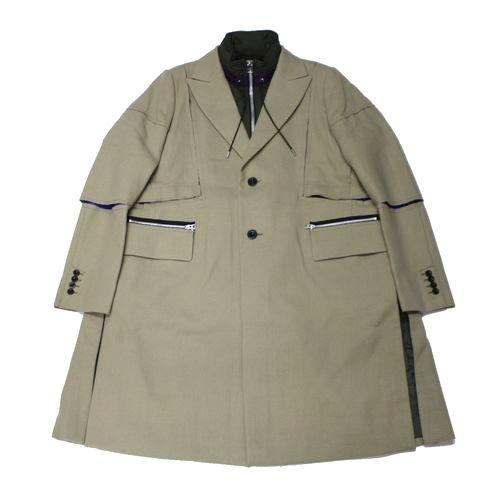 Sacai サカイ 21AW Wool Melton Coat ウールメルトンコート 2 ベージュ