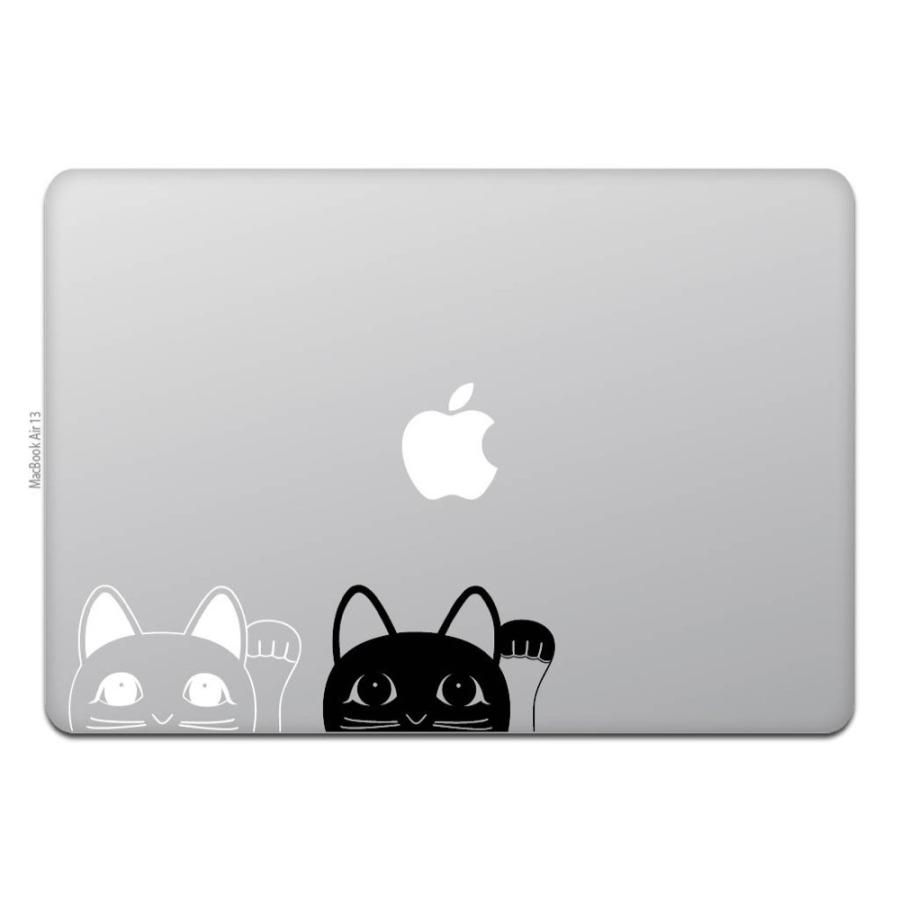 MacBook Air / Pro マックブック ステッカー シール 招き猫 猫 黒猫