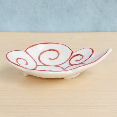 有田焼 豆皿 赤筋斗雲（描き）雲型 : 有田焼 器の華 まるふく - 通販