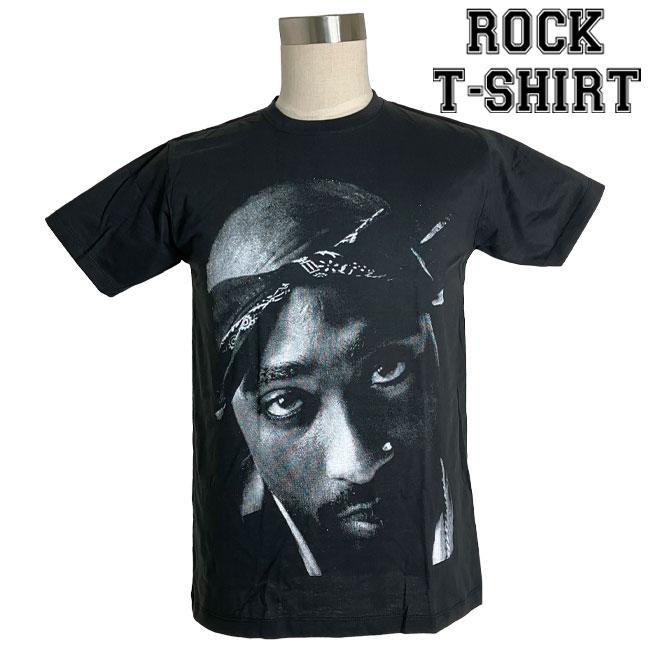 ロックTシャツ バンドTシャツ パンク 2Pac 2パック 顔プリント Mサイズ