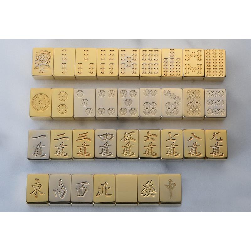 極 金の牌 24金 麻雀牌 136牌セット 高級 マージャンパイ グッズ 麻雀
