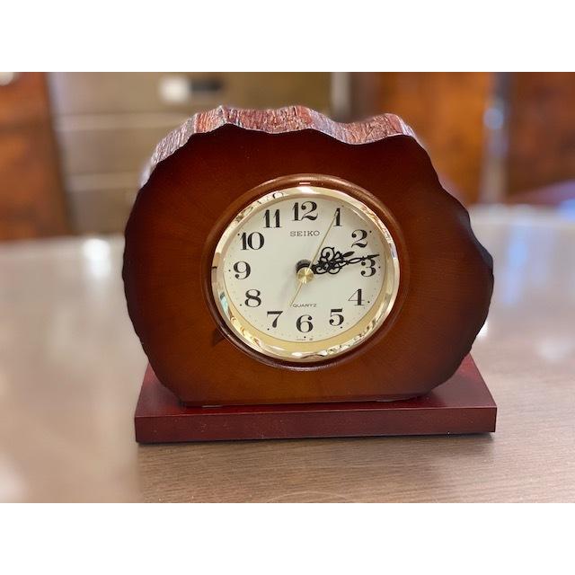 SEIKO（セイコー） QZ456D SEIKO 置時計 クオーツクロック 茶色 年輪