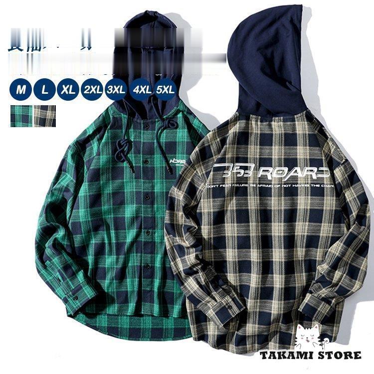 長袖シャツ メンズ フード付き パーカー ジップアップパーカー