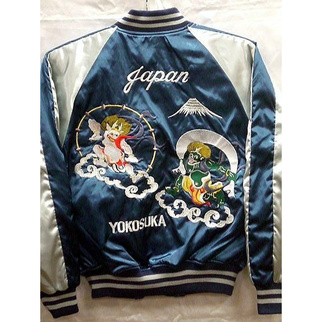 スカジャン 風神雷神 日本製本格刺繍のスカジャン : takafuku1915