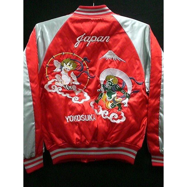 スカジャン 風神雷神 日本製本格刺繍のスカジャン : takafuku1915