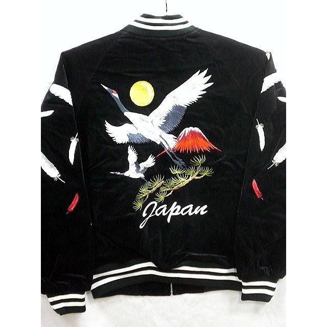 スカジャン 鶴に富士 別珍 日本製本格刺繍 : takafuku1915 - 通販