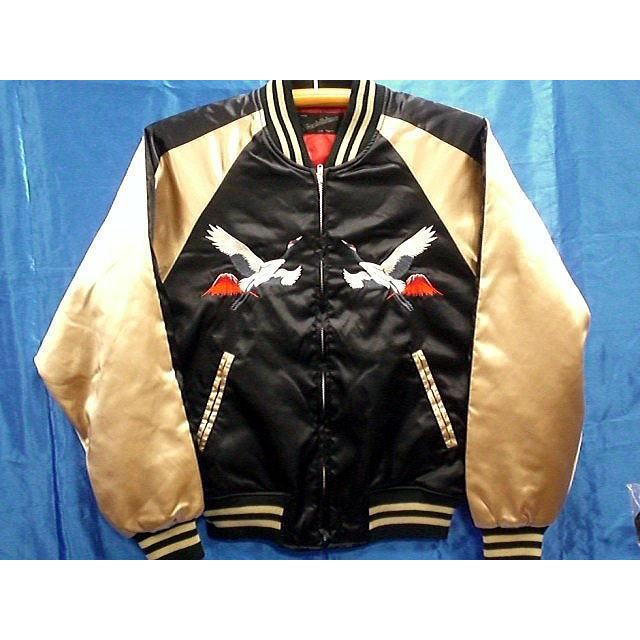 スカジャン 鶴に富士 日本製本格刺繍 : takafuku1915 - 通販 - Yahoo