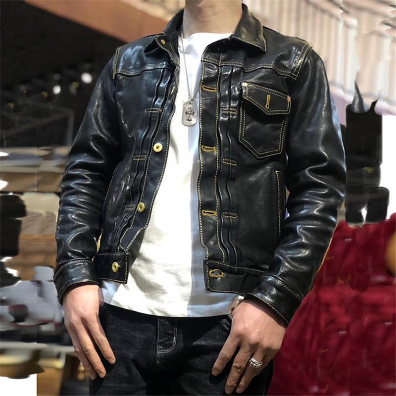 馬革 本革ジャケット 馬革ジャケット ロック風 ライダースジャケット