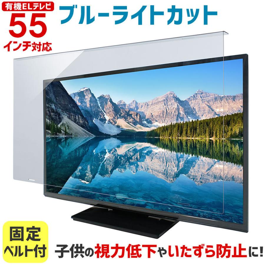 ブルーライトカット 有機ELテレビ 保護パネル 55型 55インチ ベルト付