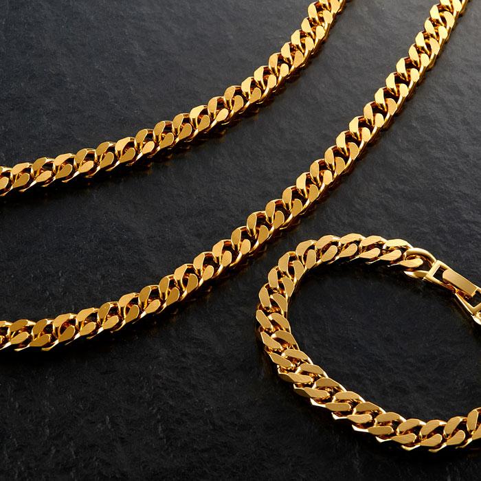 5のつく日＞喜平 メンズ 男性 ネックレス ブレスレット セット