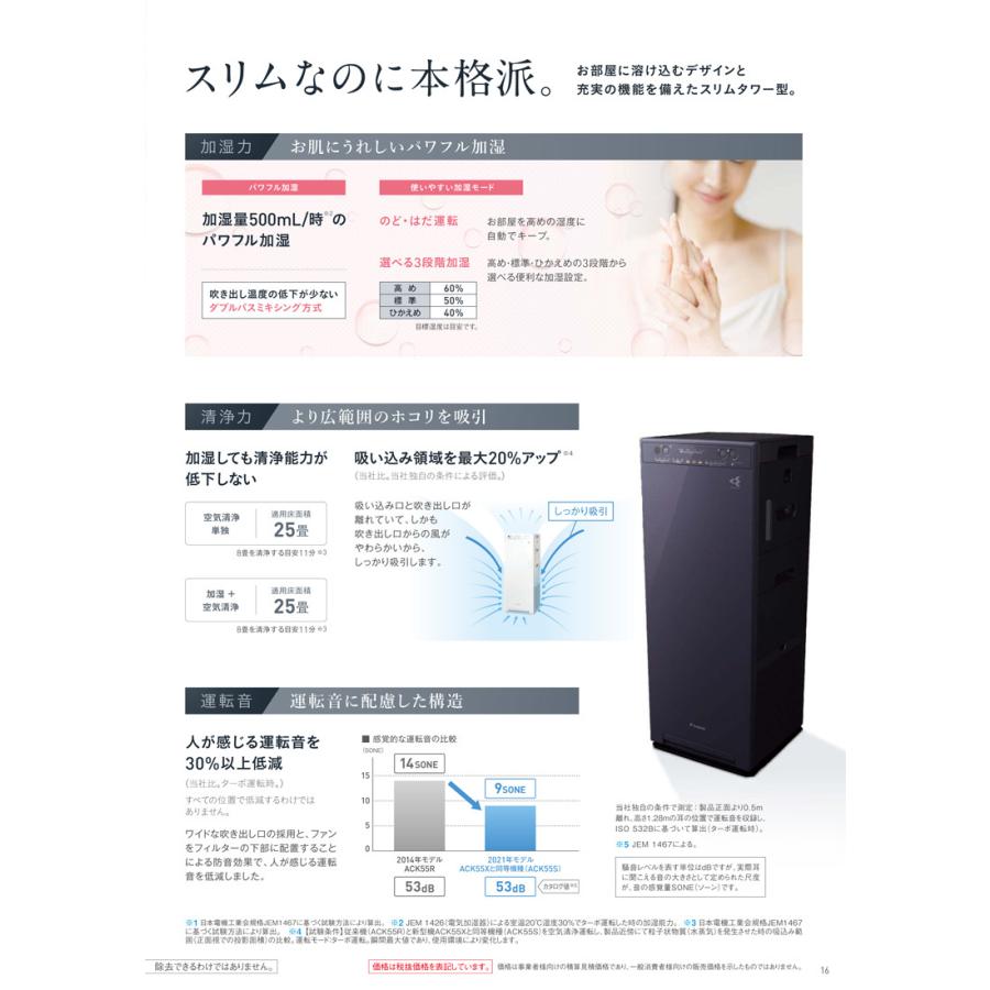ストリーマ ダイキン空気清浄機 ACK55X ストリーマ空気清浄機 最新2021