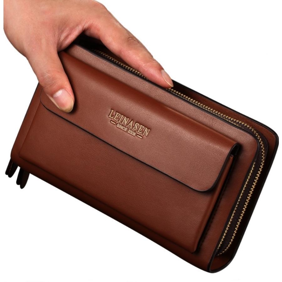 長財布 メンズ クラッチバック セカンドバッグ ダブルラウンド