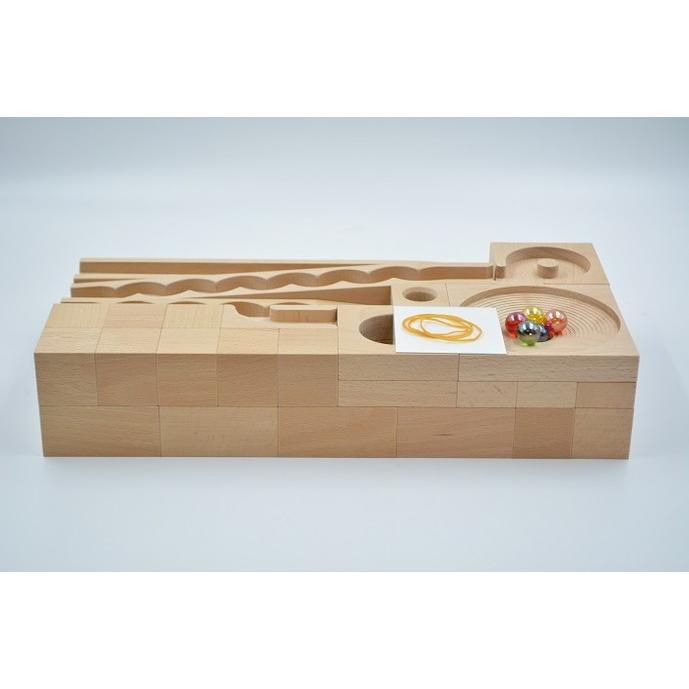 小さな大工さん うずまきセット 積み木 ビー玉ころがし 日本製