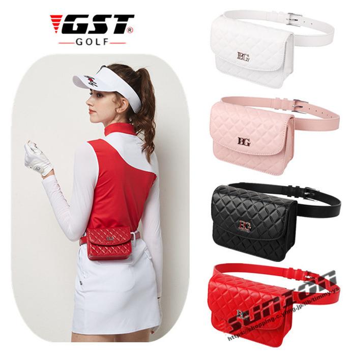 ゴルフベルト ベルト レディース レザー PU ポーチ付ベルト カジュアル