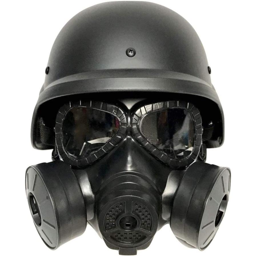 サバゲー ガスマスク ヘルメット セット ダブルファン搭載 ミリタリー