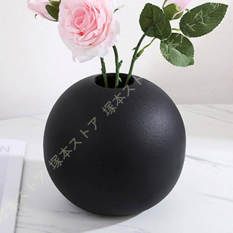 花瓶 黒 陶器 ミニ花器 一輪挿し セラミック フラワーベース ブラック