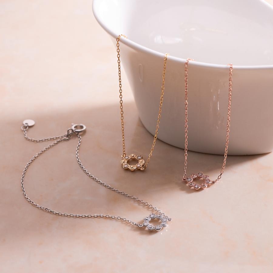 ジュエリーツツミ K10ピンクゴールドダイヤモンドブレスレット