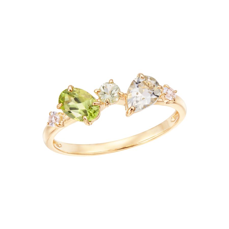 ジュエリーツツミ K10イエローゴールドマルチストーンリング