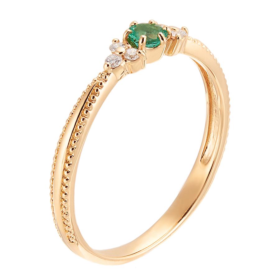 ジュエリーツツミ K18イエローゴールドエメラルドリング : ジュエリー