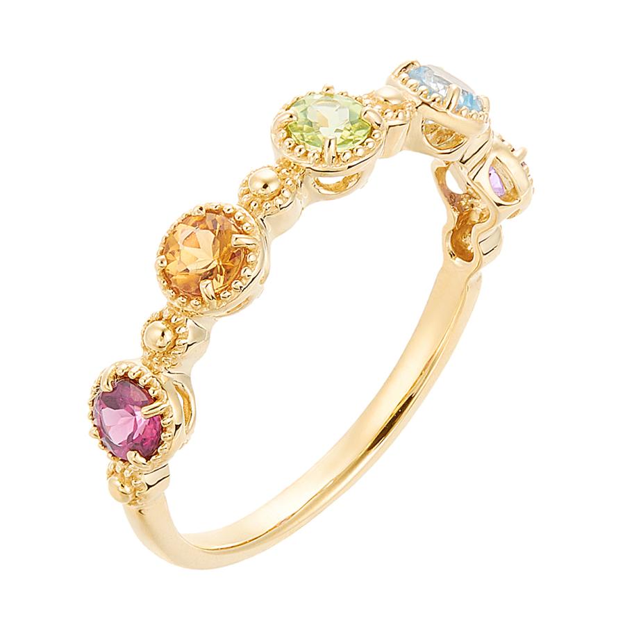 ジュエリーツツミ K10イエローゴールドマルチストーンリング