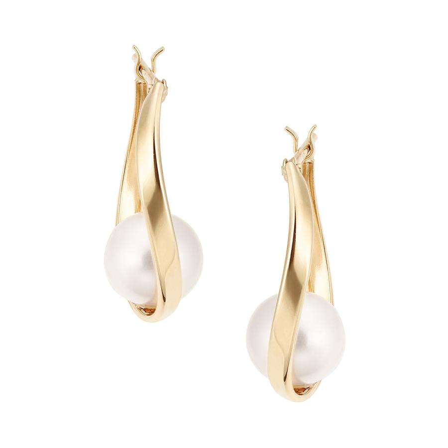 ジュエリーツツミ K10イエローゴールド淡水パールピアス（7mm