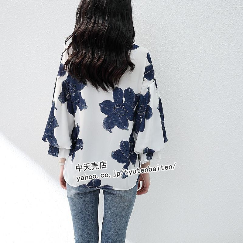 トップス シャツレディース 花柄シャツ レディース 韓国風 ブラウス 七