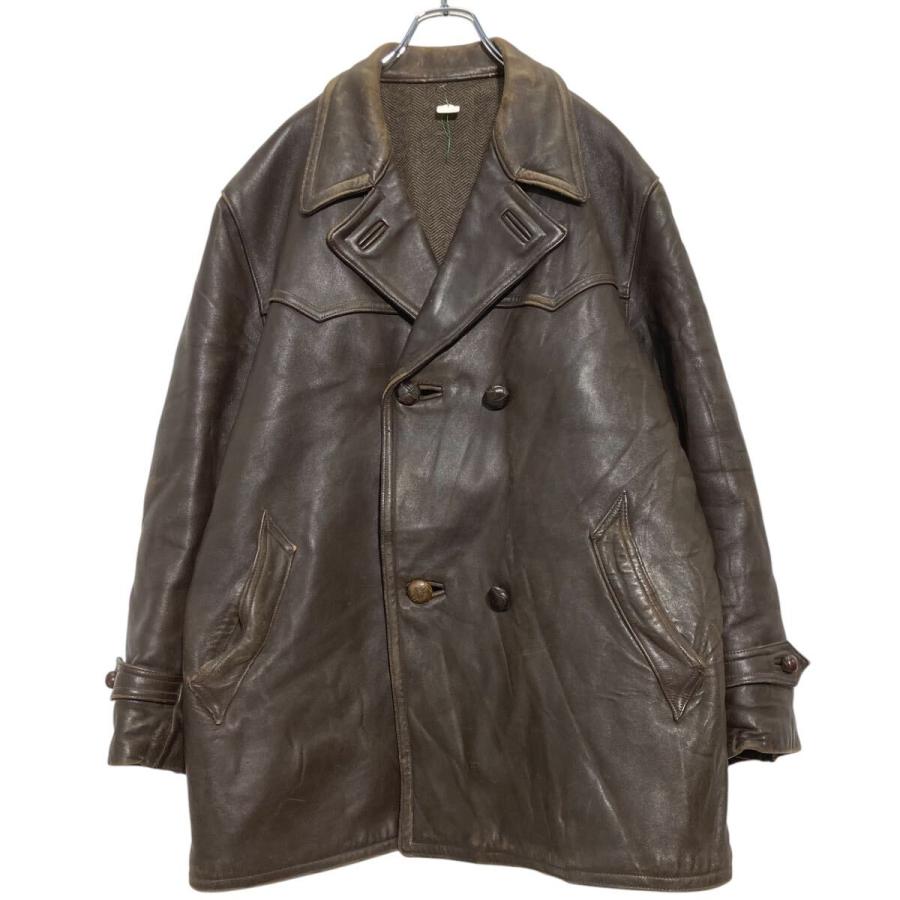 LE GRILLON レザージャケット XL〜 ブラウン カーコート フレンチ