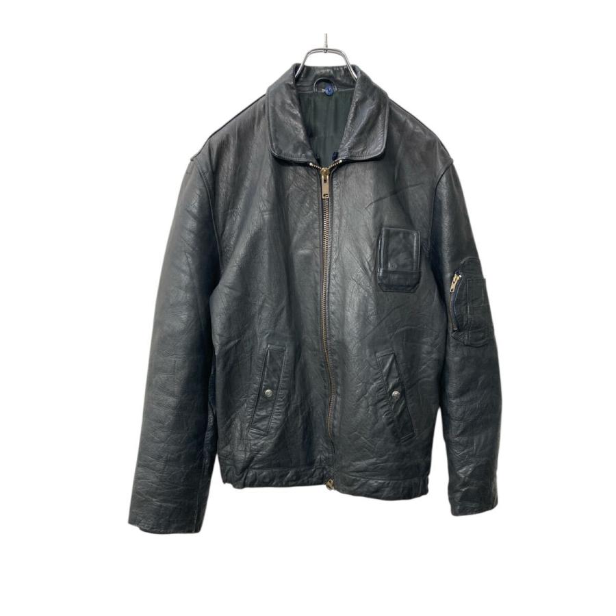 ユーロパイロット レザージャケット Lサイズ位 フランス YKKジップ 単