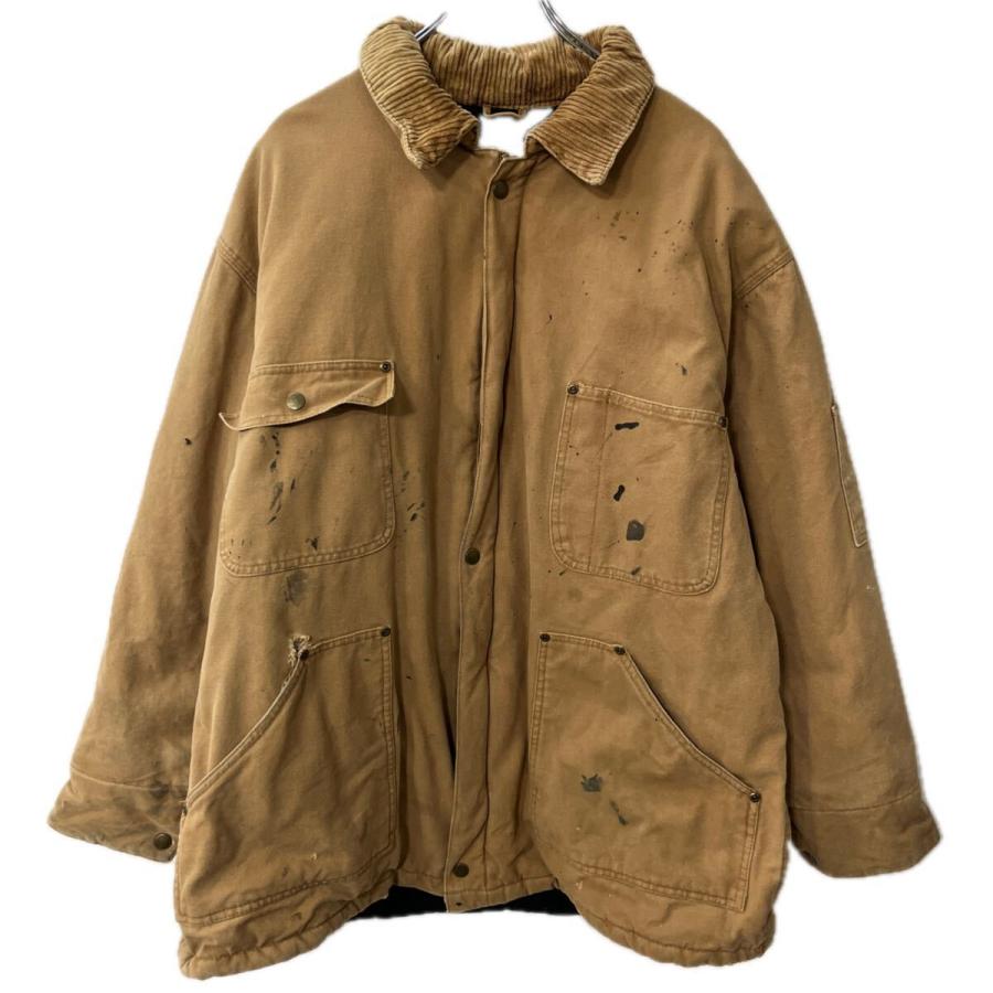 ダックジャケット XL〜 ブラウン ジップアップ ダブルジップ マルチ