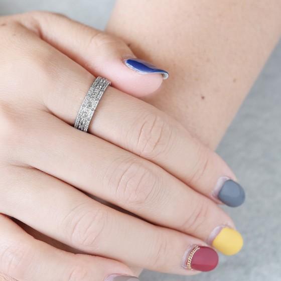 K18 パヴェ ダイヤモンド 天然石 リング 0.35ct プラチナ作製対応