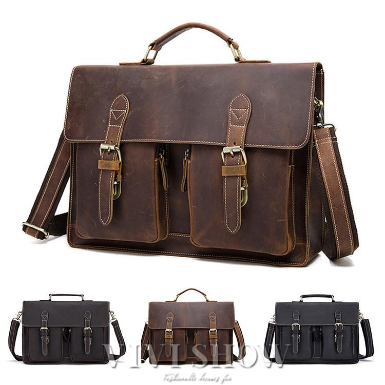 厚手本革 ショルダーバッグ メンズ 本革 メッセンジャーバッグ A4鞄