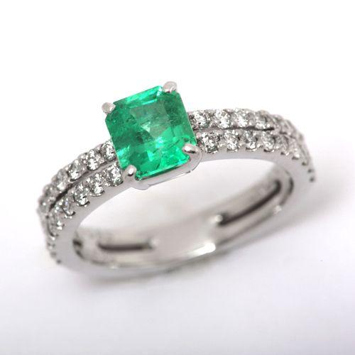 プラチナエメラルドリング リングサイズ12号 サイズ変更可 : 宝寿堂