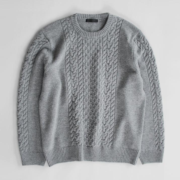 PRODIGAL（プロディガル） カシミヤ 100％ メンズ ケーブル柄 クルー