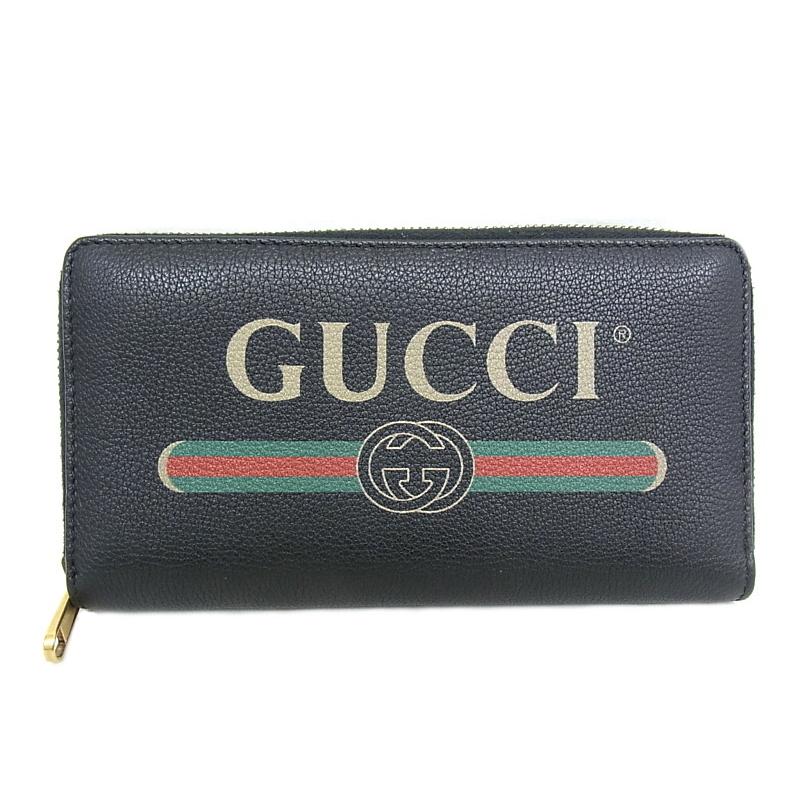 GUCCI（グッチ） ラウンドファスナー 長財布 レザー 496317