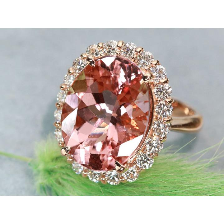 モルガナイト 7.36カラット ダイヤモンド 1.04カラット K18PGピンク