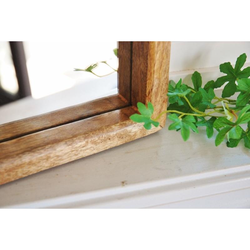 鏡 ミラー 送料無料 レトロ ぶ厚い 木枠 付き フレーム 壁掛け 置き