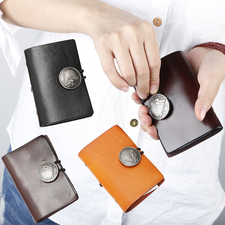 コンチョ付きカードケース 大容量 本革 カード入れ レザー メンズ