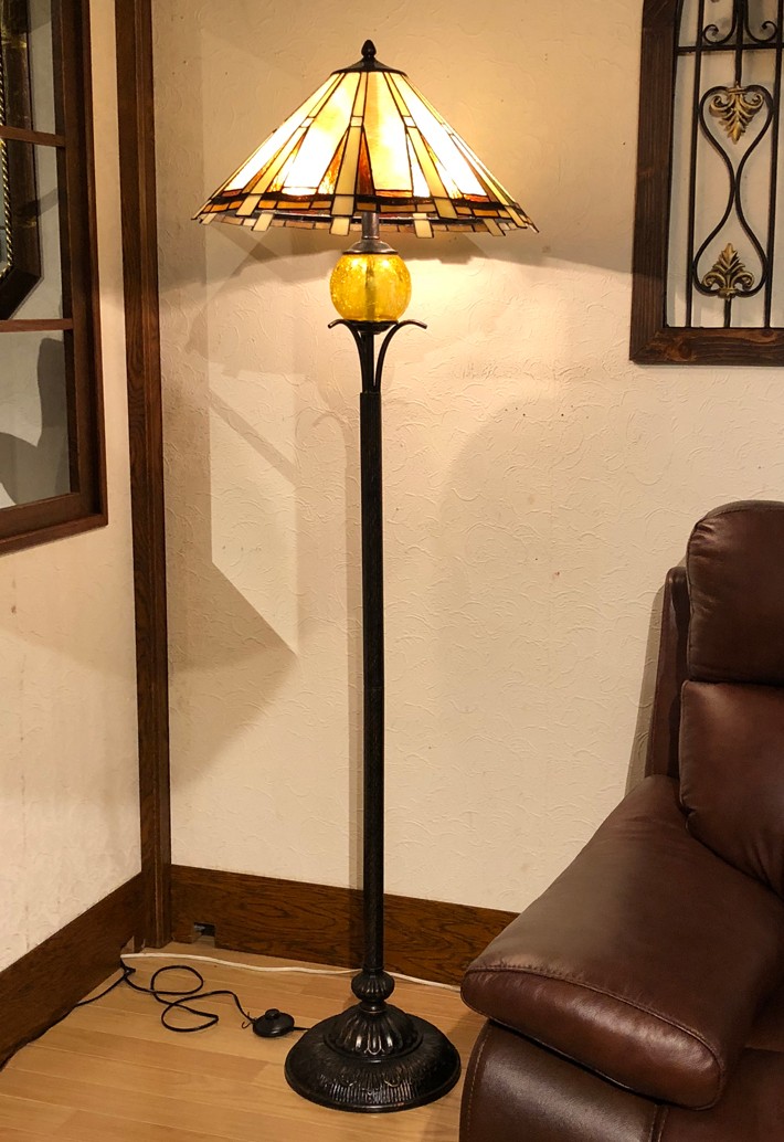 フロアランプ アンティーク ステンドグラスランプステンドランプ