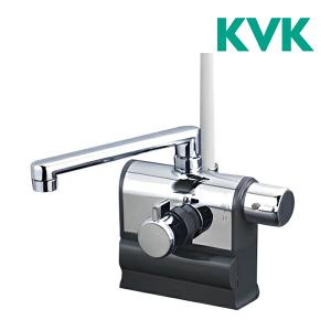 KM3008R KVKデッキ形サーモスタット式混合栓 190mmパイプ仕様 可変